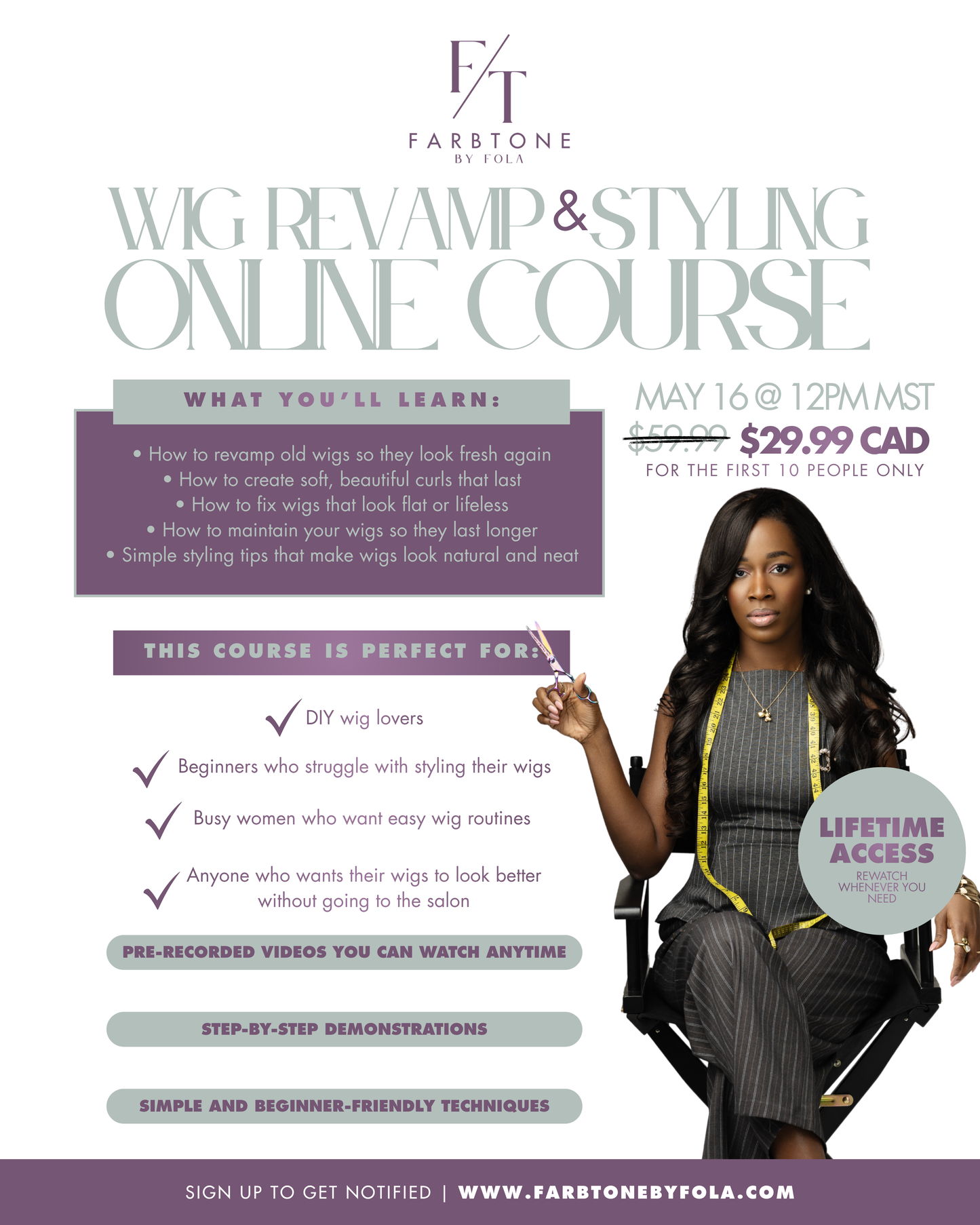 The Wig Revamp and Styling Course